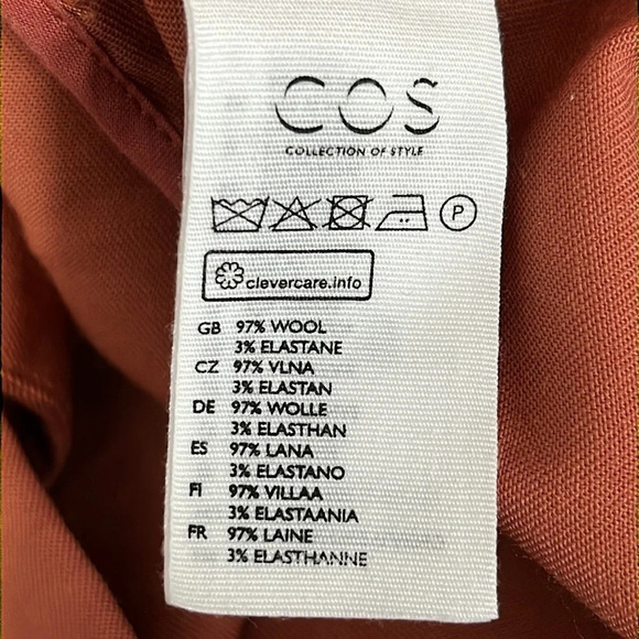 COS Wool Blend Hi Low Jacket in Terra Cotta - Size 36 EU/6 US - Picture 5 of 8